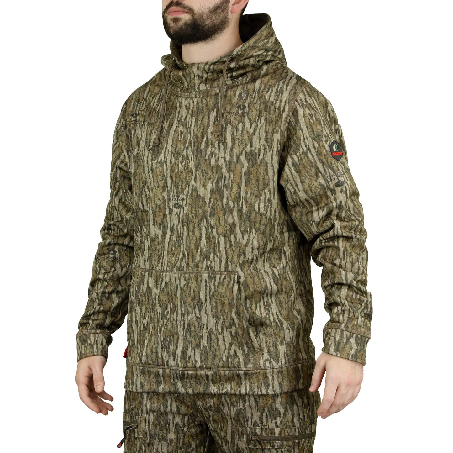 Mossy Oak Mens Camo Hunting Hoodie Performance Fleece Bottomland X-Large