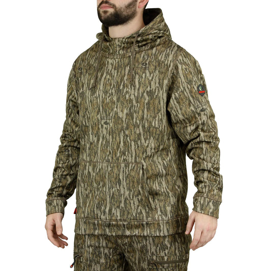 Mossy Oak Mens Camo Hunting Hoodie Performance Fleece Bottomland X-Large