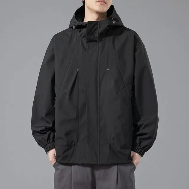 Men's Windproof Waterproof Hooded Jacket for Outdoors