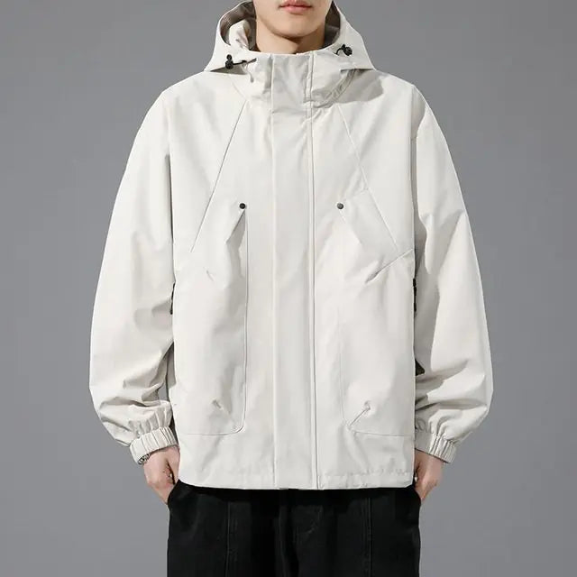 Men's Windproof Waterproof Hooded Jacket for Outdoors